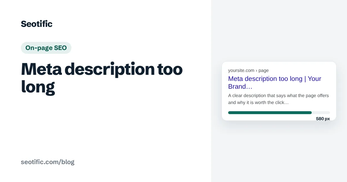 Meta description too long: On-page SEO