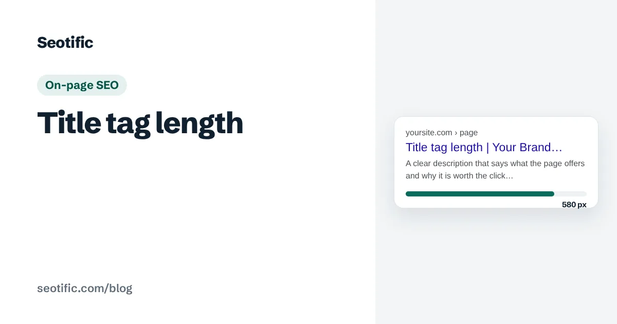 Title tag length: On-page SEO